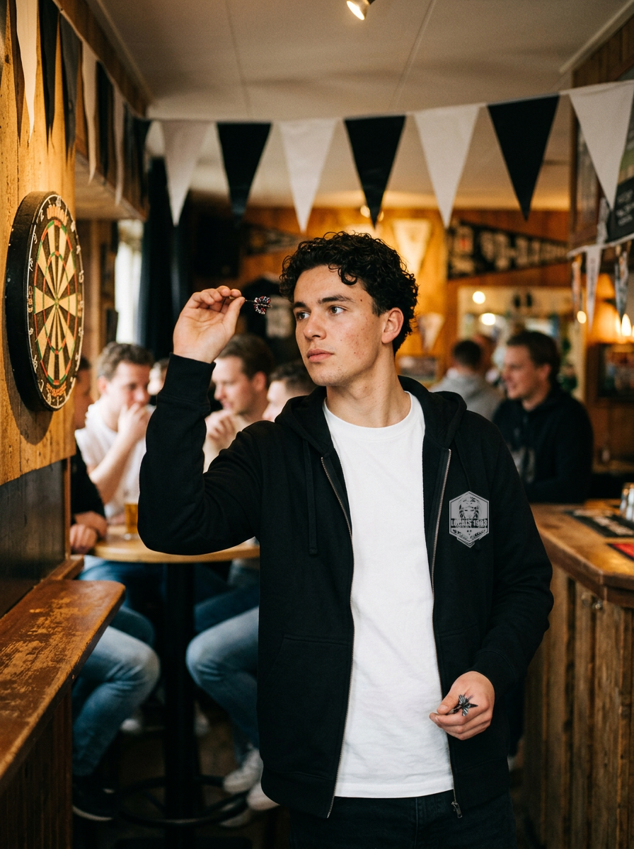 Supporter draagt het LOCALS1903 vest met rits